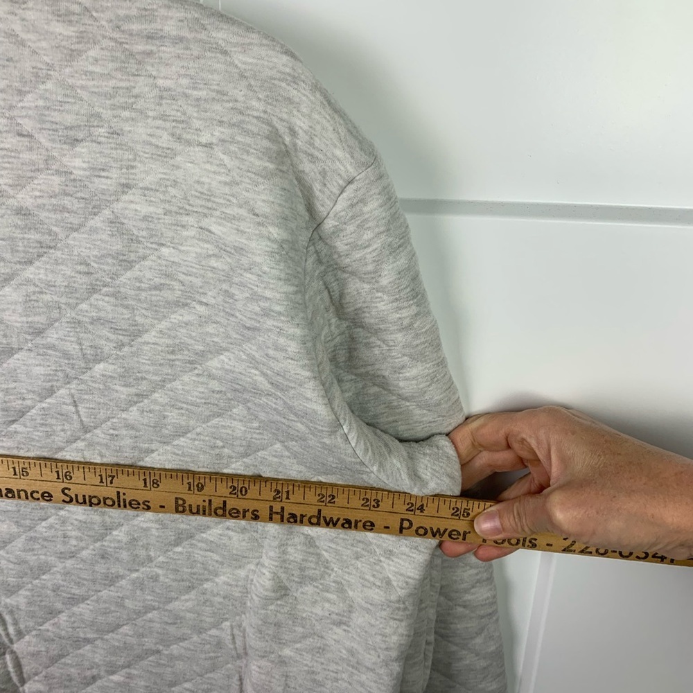 Eddie Bauer XL Quilted Pullover Quarter Snap Beige Sweater - Picture 5 of 6